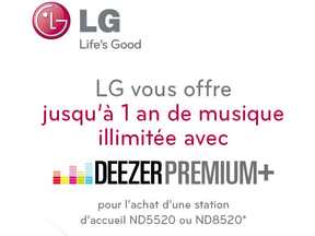 Illustration de l'article LG offre jusqu'à 12 mois de musique Deezer pour l'achat d'une station d'accueil
